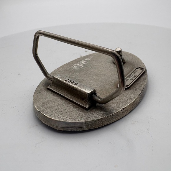 Vintage Indiana Metal Craft Belt Buckle Deer Forest Scene 1980 G297 - Picture 4 of 5